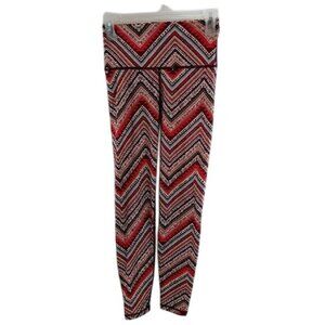Aerie Womens Leggings Chevron Print Stretch Yoga Pants Size XS Red
